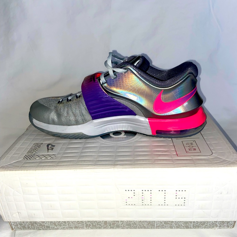 Nike KD VII AS. Mens size 9.5. Platinum, Black, Fluorescent